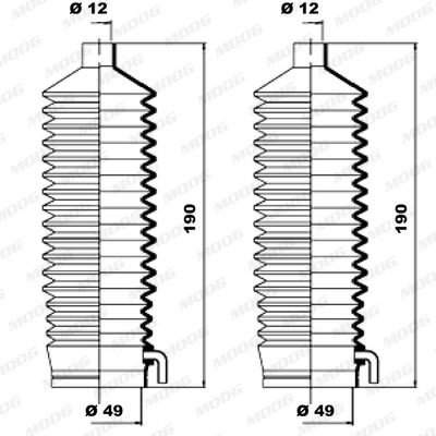 MOOG K150089 Bellow Kit, steering