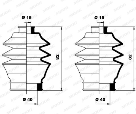 MOOG K150112 Bellow Kit, steering