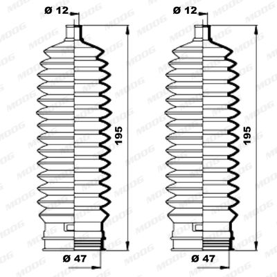 Bellow Kit, steering MOOG K150183