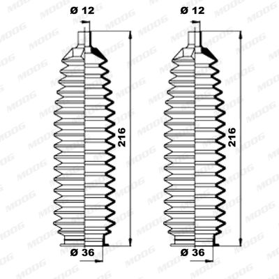 Bellow Kit, steering MOOG K150203