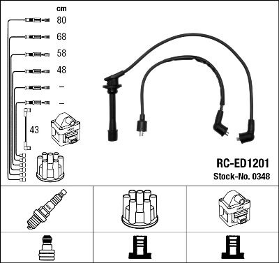 Ignition Cable Kit NGK 0348
