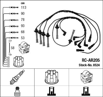Ignition Cable Kit NGK 0524