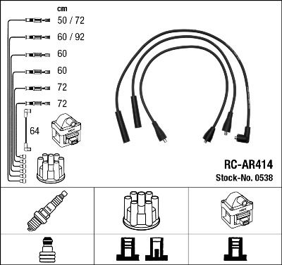 Ignition Cable Kit NGK 0538