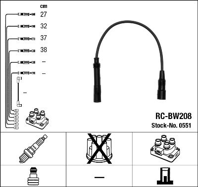 Ignition Cable Kit NGK 0551
