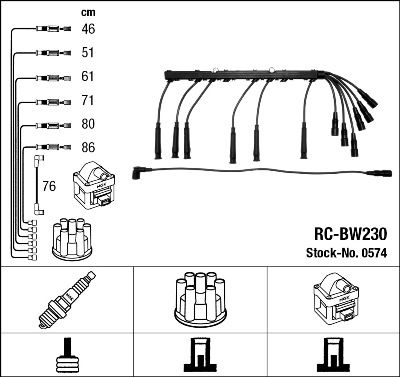 NGK 0574 Ignition Cable Kit