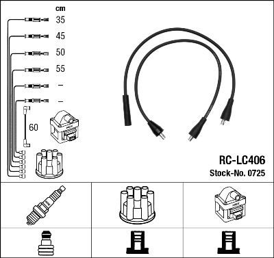 Ignition Cable Kit NGK 0725