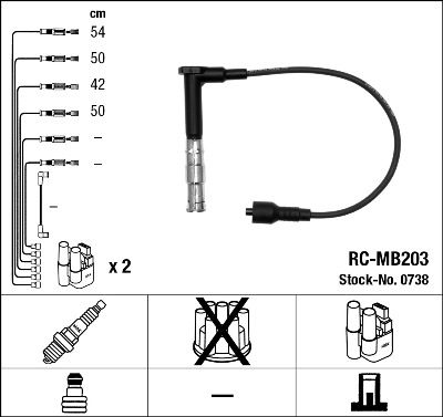 NGK 0738 Ignition Cable Kit