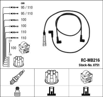 Ignition Cable Kit NGK 0751