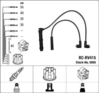 NGK 0890 Ignition Cable Kit