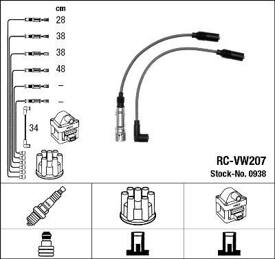 Ignition Cable Kit NGK 0938