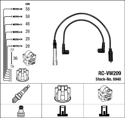 Ignition Cable Kit NGK 0940