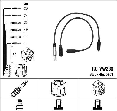 NGK 0961 Ignition Cable Kit