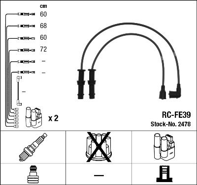Ignition Cable Kit NGK 2478