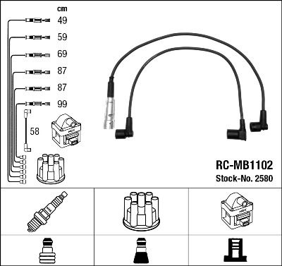 Ignition Cable Kit NGK 2580