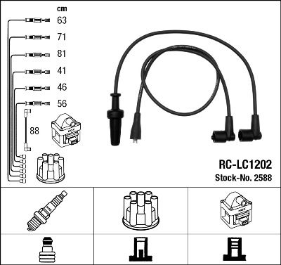 Ignition Cable Kit NGK 2588