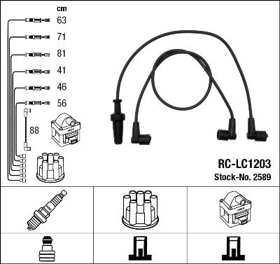 Ignition Cable Kit NGK 2589