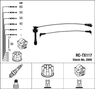 Ignition Cable Kit NGK 2908
