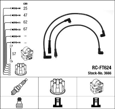 Ignition Cable Kit NGK 3666