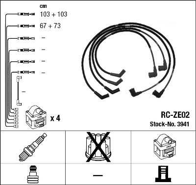 NGK 3941 Ignition Cable Kit