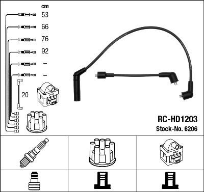Ignition Cable Kit NGK 6206