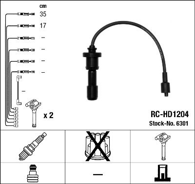 Ignition Cable Kit NGK 6301