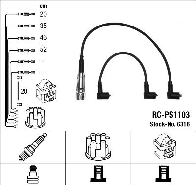 Ignition Cable Kit NGK 6316