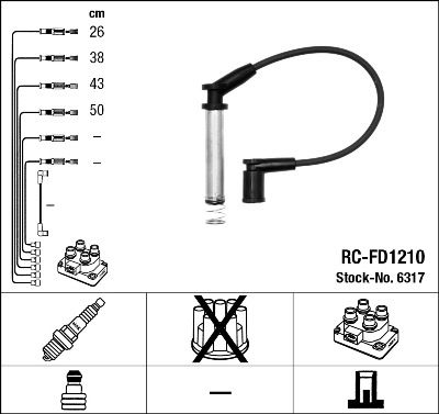 Ignition Cable Kit NGK 6317