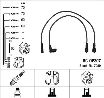 Ignition Cable Kit NGK 7080