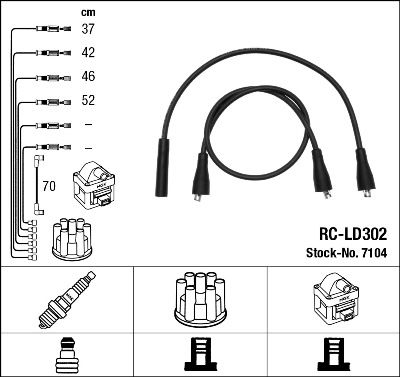 NGK 7104 Ignition Cable Kit