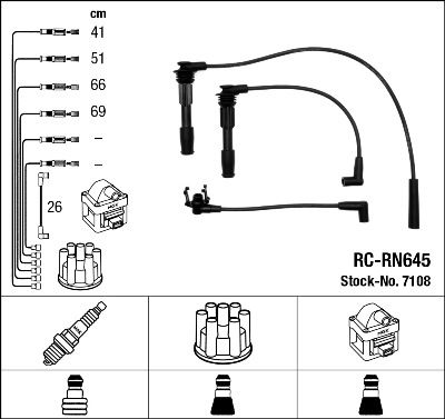 NGK 7108 Ignition Cable Kit