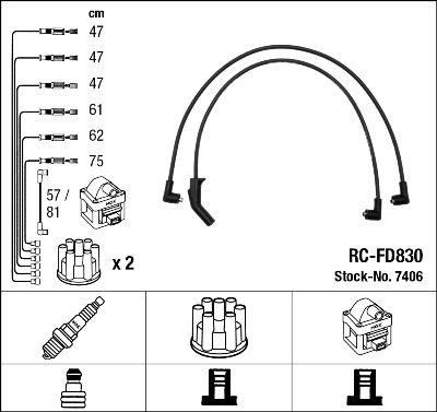 Ignition Cable Kit NGK 7406