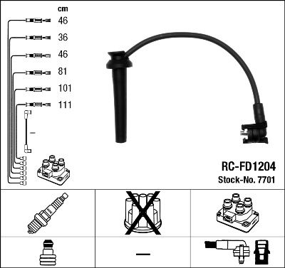 Ignition Cable Kit NGK 7701