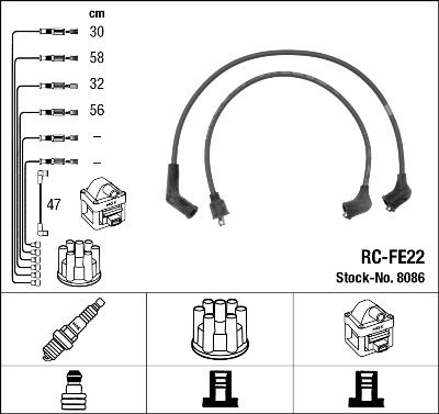 Ignition Cable Kit NGK 8086