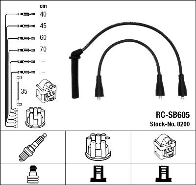 Ignition Cable Kit NGK 8200
