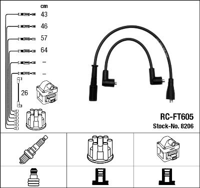 Ignition Cable Kit NGK 8206