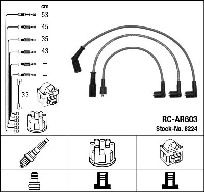Ignition Cable Kit NGK 8224