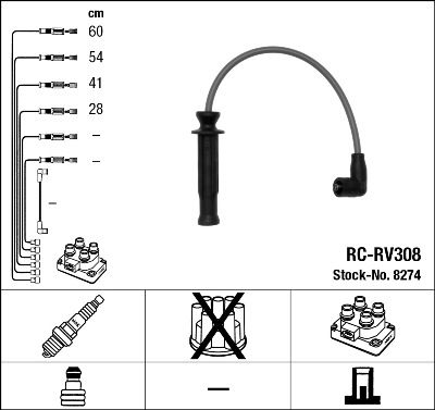 Ignition Cable Kit NGK 8274