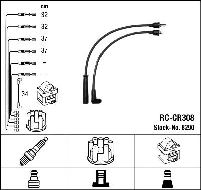 Ignition Cable Kit NGK 8290