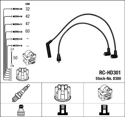 Ignition Cable Kit NGK 8300