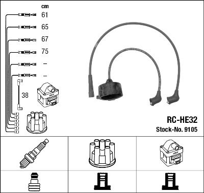Ignition Cable Kit NGK 9105