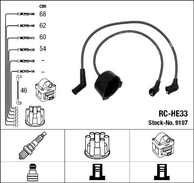 Ignition Cable Kit NGK 9107