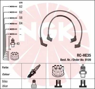 Ignition Cable Kit NGK 9109