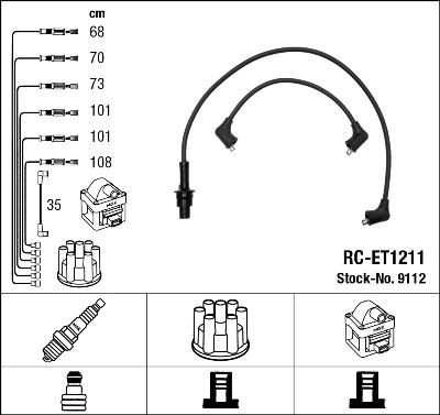 Ignition Cable Kit NGK 9112