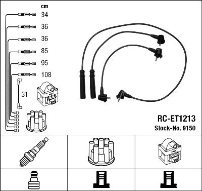 Ignition Cable Kit NGK 9150