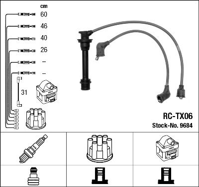 Ignition Cable Kit NGK 9684