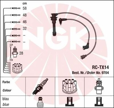 Ignition Cable Kit NGK 9704