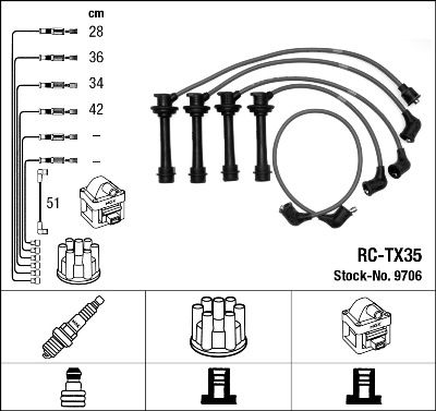 Ignition Cable Kit NGK 9706