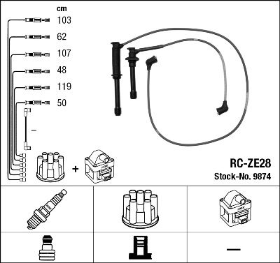Ignition Cable Kit NGK 9874