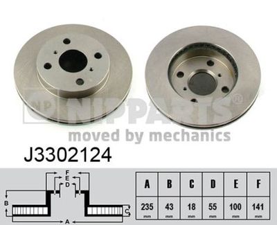 Brake Disc NIPPARTS J3302124