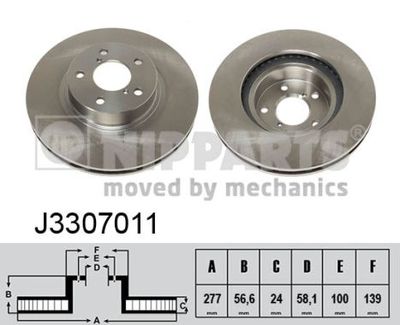 Brake Disc NIPPARTS J3307011